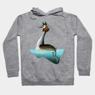 Australasian crested grebe swimming Hoodie